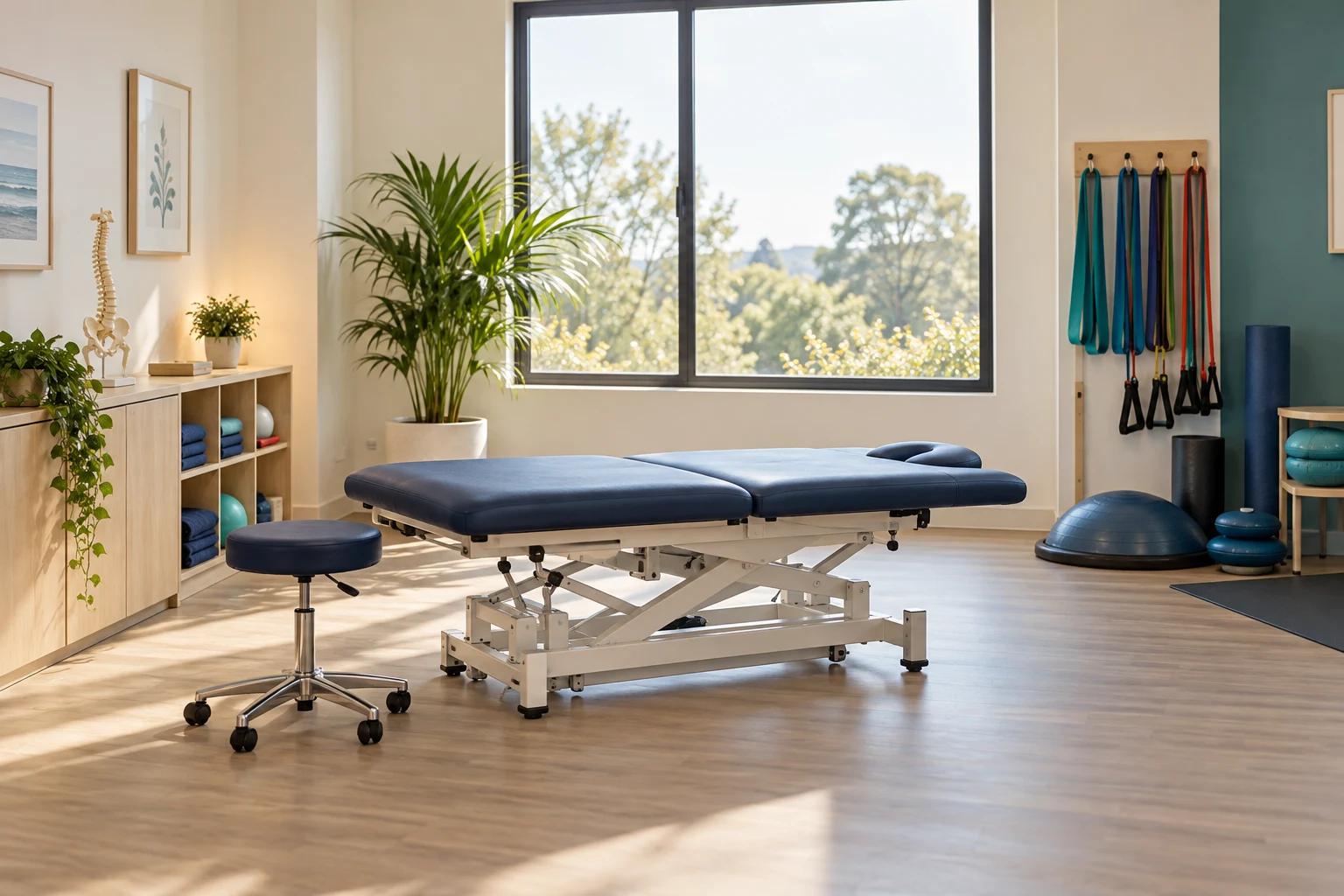 Illustrative physiotherapy treatment room